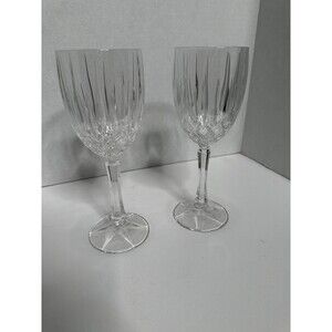 Gorham Crystal Regalta Water Wine Goblet Glass Two 8.5” Tall‎